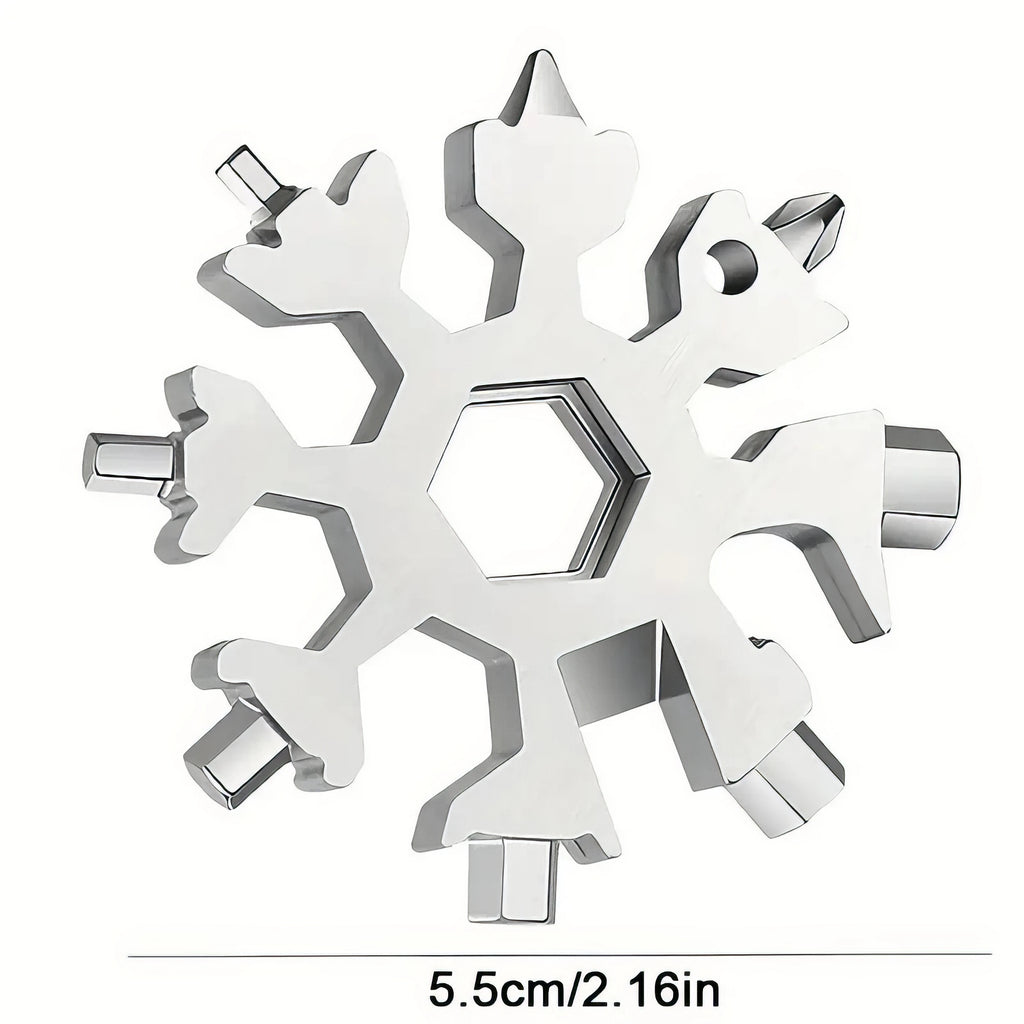 1/2 Snowflake Multi Functional Tool Silver, Durable Structure, Multi Functional Small Tool, Suitable for Camping and Home Use