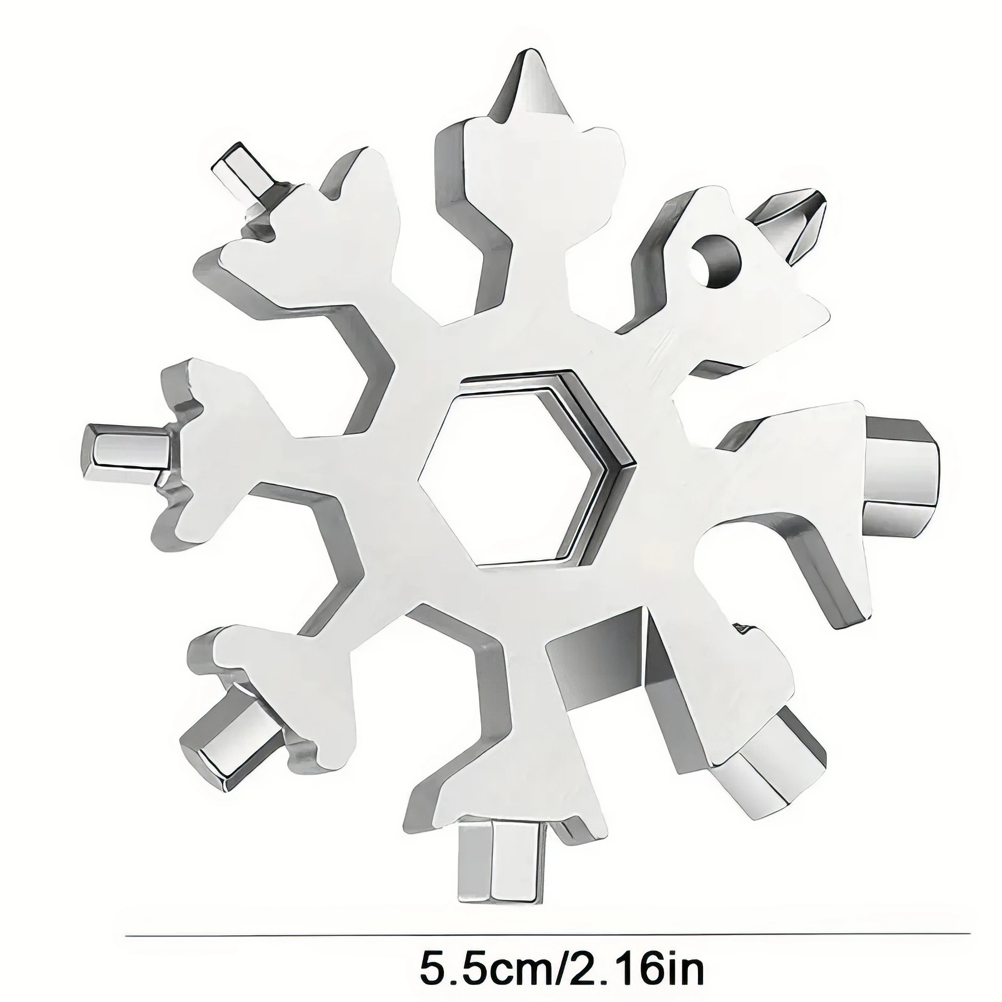 1/2 Snowflake Multi Functional Tool Silver, Durable Structure, Multi Functional Small Tool, Suitable for Camping and Home Use