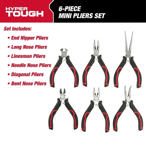 6-Piece Mini Pliers Set Spring Loaded Grip for Jewelry Making Crafting DIY Durable Steel Tools